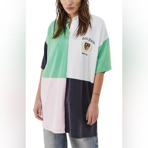 BDG Polo Shirt - Green, Pink, and Blue